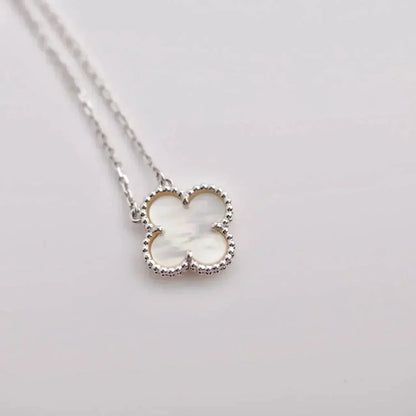 [✨ROSE✨]CLOVER  15MM WHITE MOTHER-OF-PEARL SILVER
