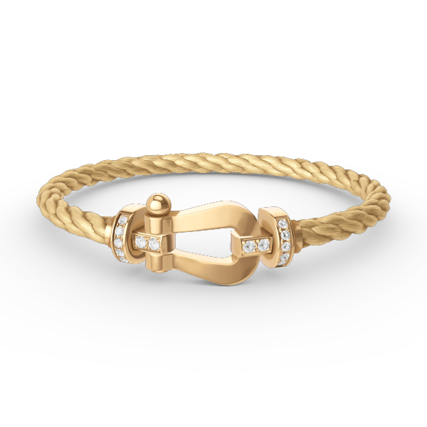 [✨ROSE✨]FORCE LARGE HORSESHOE HALF DIAMOND BRACELET GOLD