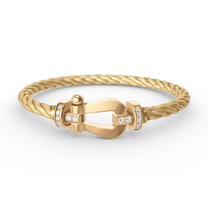 [✨ROSE✨]FORCE LARGE HORSESHOE HALF DIAMOND BRACELET GOLD