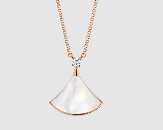 [✨ROSE✨]DREAM NECKLACE WHITE MOP PINK GOLD 1 DIAMOND