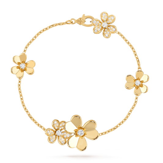 [✨ROSE✨]FRIVOLE GOLD 5 FLOWERS BRACELET