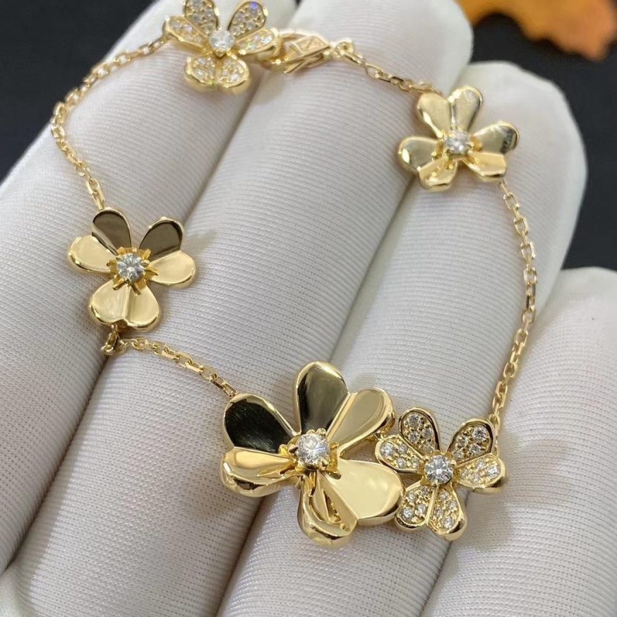[✨ROSE✨]FRIVOLE GOLD 5 FLOWERS BRACELET