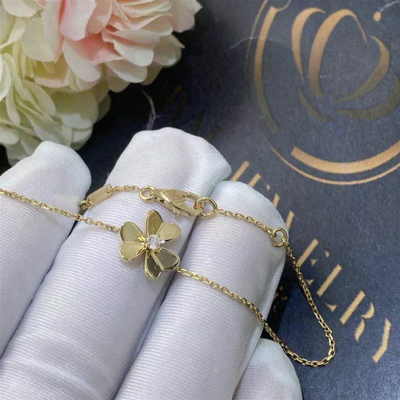 [✨ROSE✨]FRIVOLE GOLD FLOWER PINK MALACHITE BRACELET