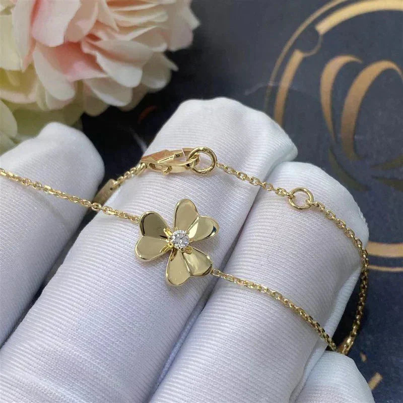 [✨ROSE✨]FRIVOLE GOLD FLOWER PINK MALACHITE BRACELET