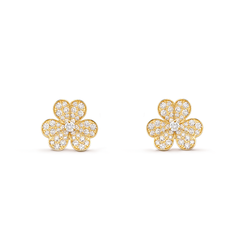 [✨ROSE✨]FRIVOLE GOLD FLOWER DIAMOND EARRINGS