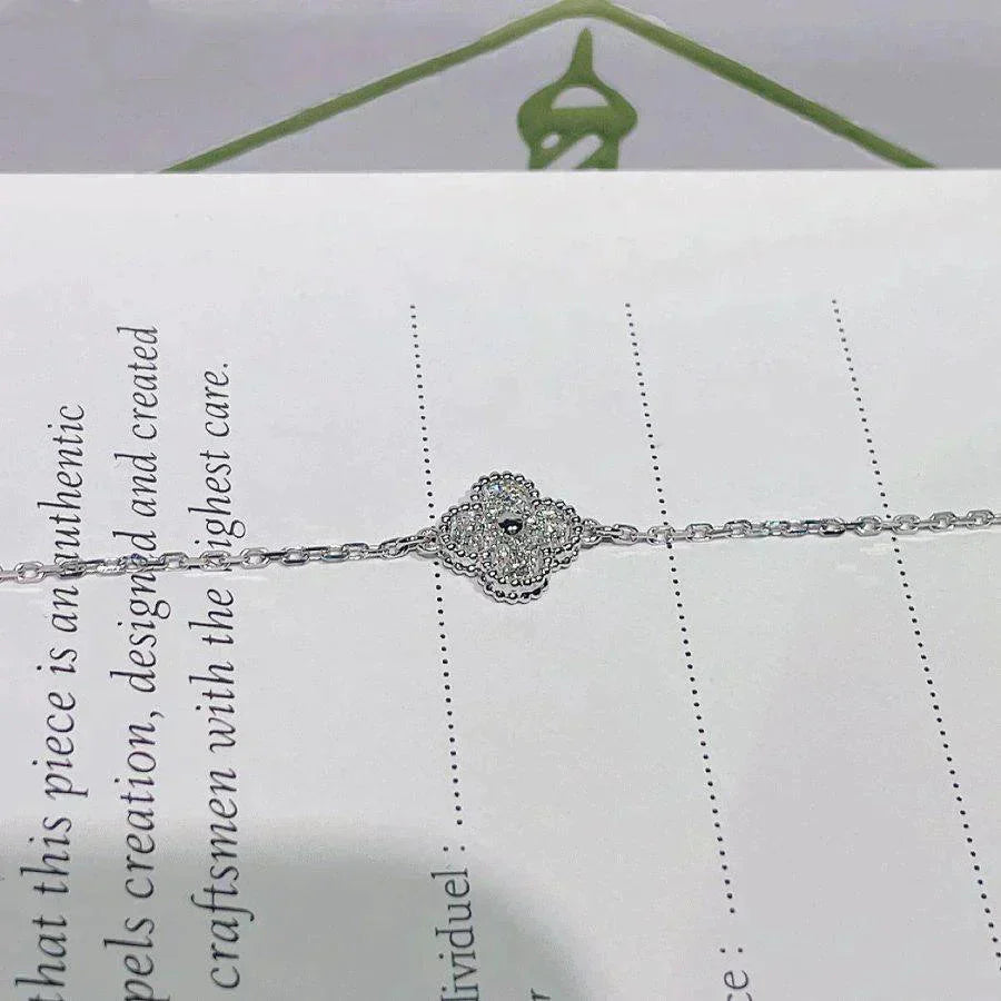 [✨ROSE✨]CLOVER  SINGLE FLOWER BRACELET SILVER