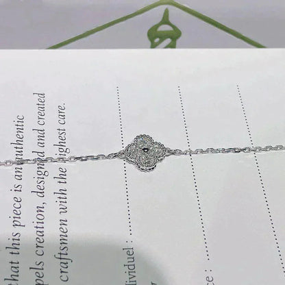 [✨ROSE✨]CLOVER  SINGLE FLOWER BRACELET SILVER
