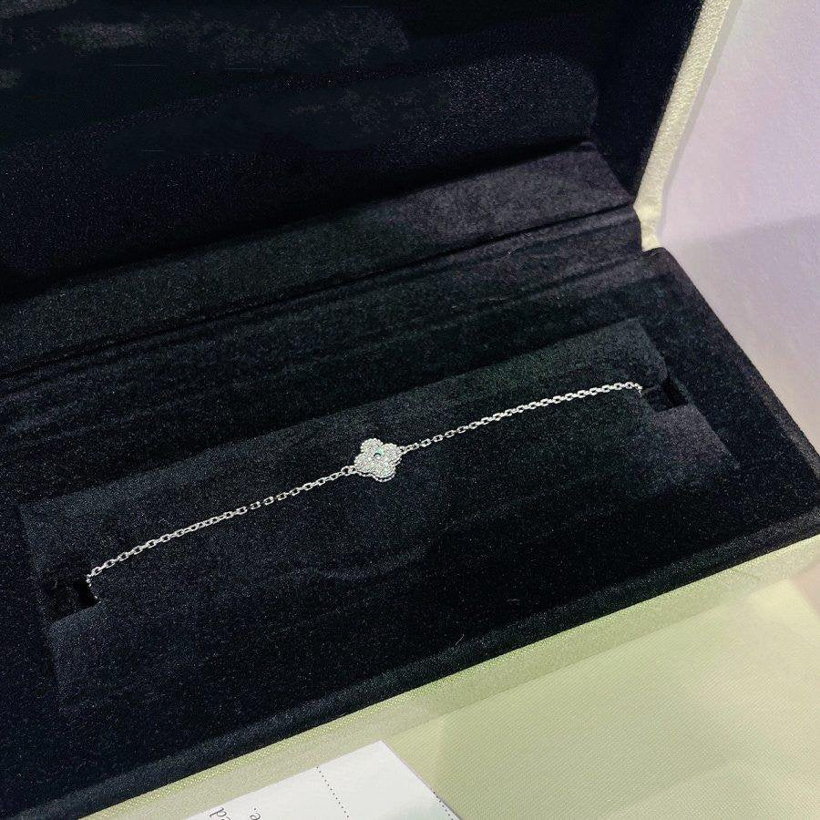 [✨ROSE✨]CLOVER  SINGLE FLOWER BRACELET SILVER