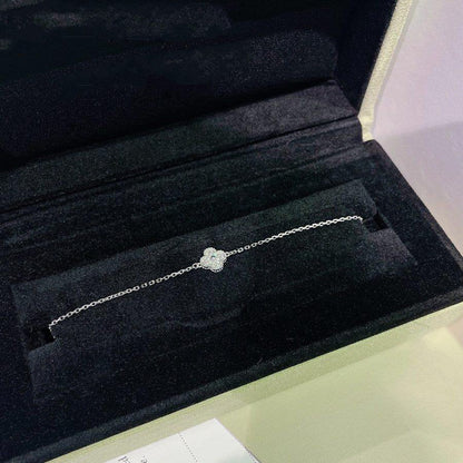 [✨ROSE✨]CLOVER  SINGLE FLOWER BRACELET SILVER