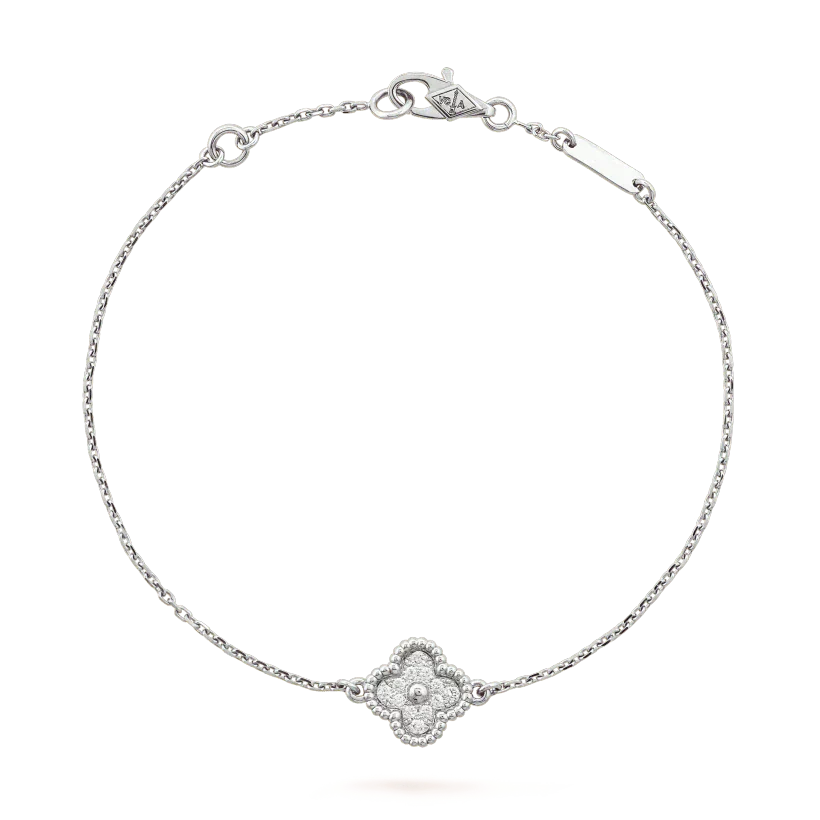 [✨ROSE✨]CLOVER  SINGLE FLOWER BRACELET SILVER