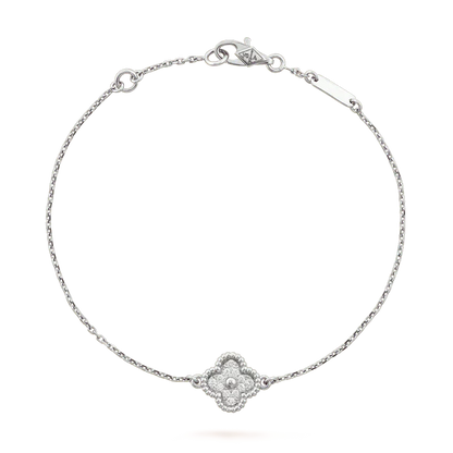 [✨ROSE✨]CLOVER  SINGLE FLOWER BRACELET SILVER