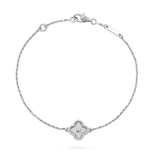 [✨ROSE✨]CLOVER  SINGLE FLOWER BRACELET SILVER