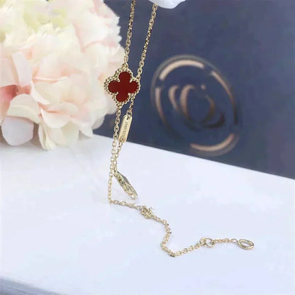 [✨ROSE✨]CLOVER  CARNELIAN SINGLE FLOWER BRACELET