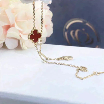 [✨ROSE✨]CLOVER  CARNELIAN SINGLE FLOWER BRACELET