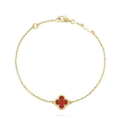 [✨ROSE✨]CLOVER  CARNELIAN SINGLE FLOWER BRACELET