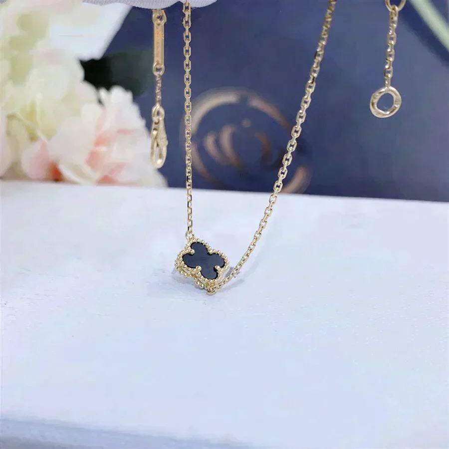 [✨ROSE✨]CLOVER ONYX SINGLE FLOWER BRACELET