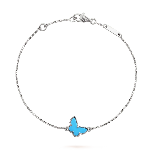 [✨ROSE✨]BUTTERFLY TURQUOISE BUTTERFLY BRACELET SILVER
