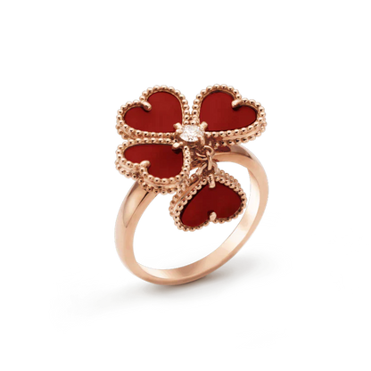 [✨ROSE✨]SWEET CLOVER CARNELIAN RING