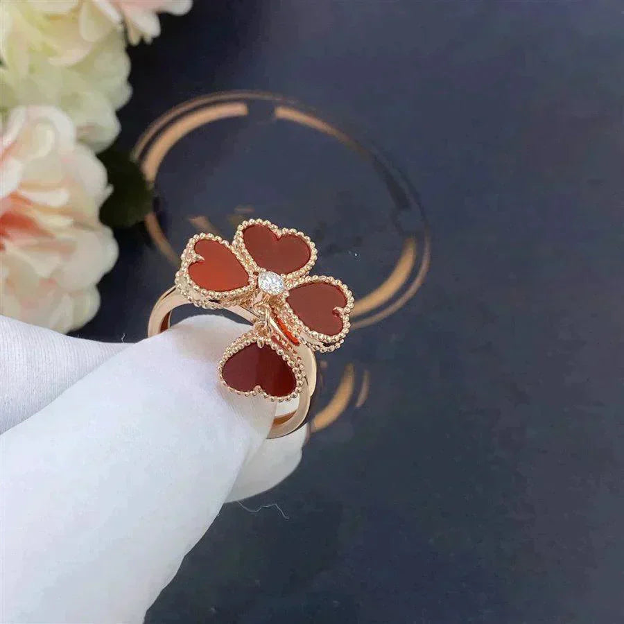[✨ROSE✨]SWEET CLOVER CARNELIAN RING