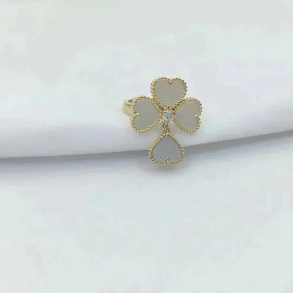 [✨ROSE✨]SWEET CLOVER WHITE MOP RING