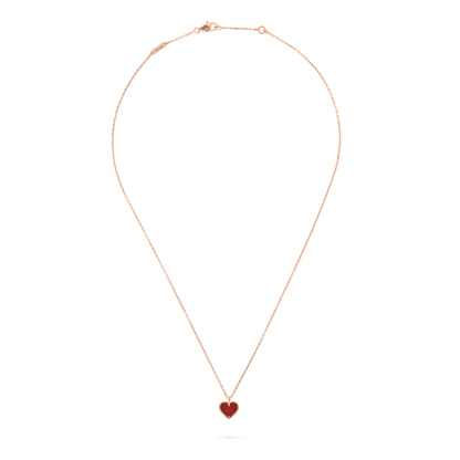 [✨ROSE✨]SWEET CLOVER CARNELIAN HEART NECKLACE