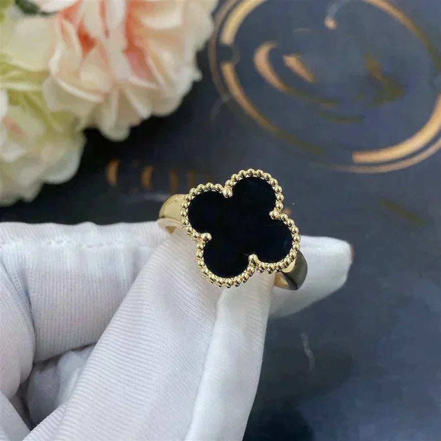 [✨ROSE✨]CLOVER ONYX RING