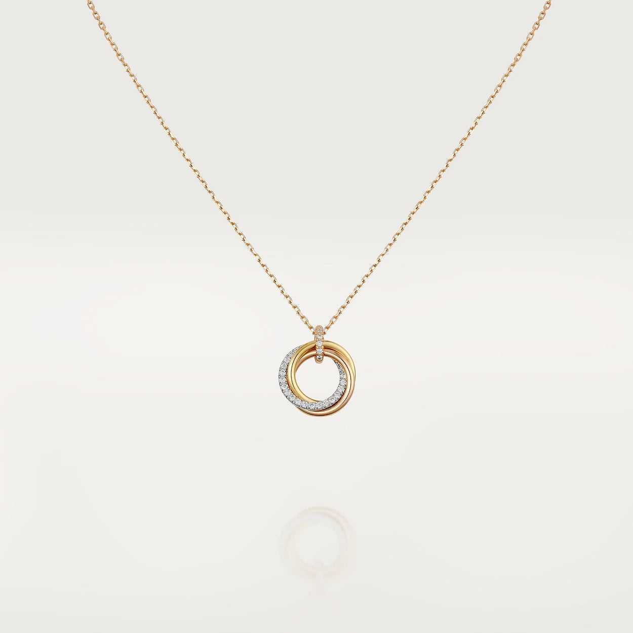 [✨ROSE✨]TRINITY NECKLACE SILVER GOLD PINK GOLD DIAMONDS