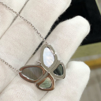 [✨ROSE✨]LARGE BUTTERFLY SILVER PENDANT DIAMOND NECKLACE