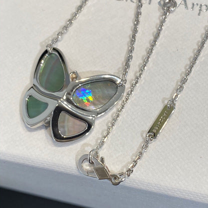 [✨ROSE✨]LARGE BUTTERFLY SILVER PENDANT DIAMOND NECKLACE
