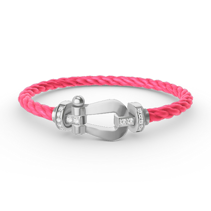 [✨ROSE✨]FORCE LARGE HORSESHOE HALF DIAMOND BRACELET SILVER