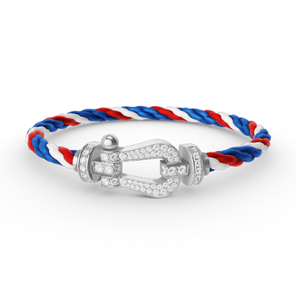 [✨ROSE✨]FORCE LARGE HORSESHOE FULL DIAMOND BRACELET SILVER