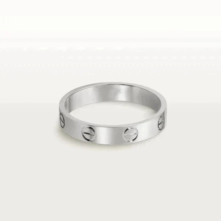 [✨ROSE✨]LOVE RING 4MM 1 DIAMOND SILVER