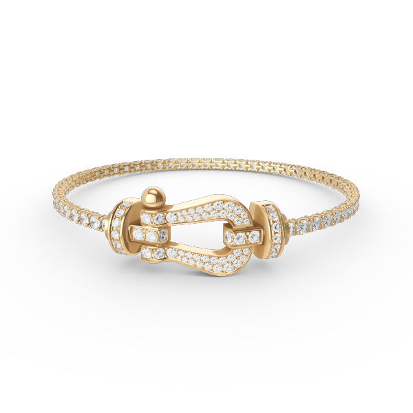 [✨ROSE✨]FORCE  LARGE HORSESHOE FULL DIAMOND TENNIS BRACELET